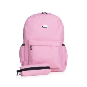 Mochila de Nylon com Estojo ROSA CLARO 8302 1536080463