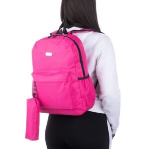 Mochila de Nylon com Estojo ROSA ESCURO 8303d1 1536080900
