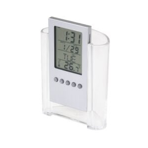 Porta Caneta com Relogio TRANSPARENTE 3806d1 1480016847