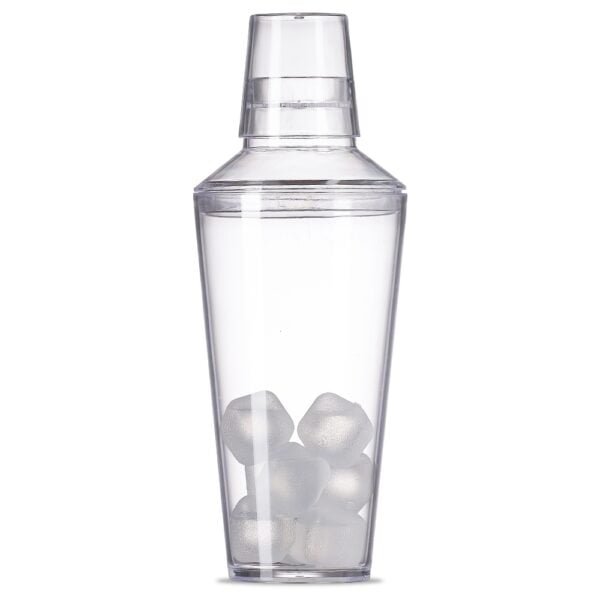 Coqueteleira Acrilica com Gelo Ecologico e Misturadores TRANSPARENTE d