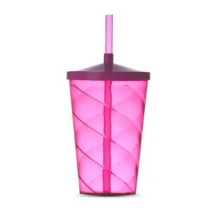 Copo De Plastico Colorido Com Canudo ROSA